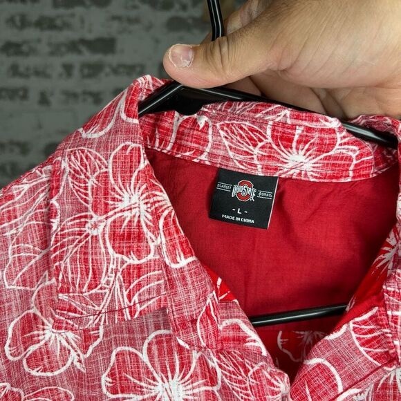 Scarlet gray Ohio state buckeyes beach shirt - Picture 3 of 5